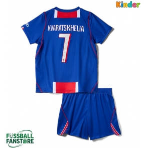 Paris Saint-Germain Khvicha Kvaratskhelia #7 Replik Heimtrikot Kinder 2026-27 Kurzarm (+ Kurze Hosen)